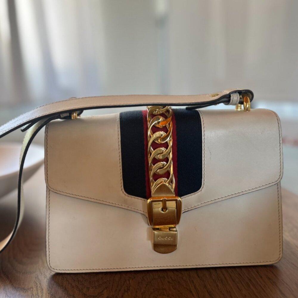 Gucci Leather Sylvie Shoulder Bag